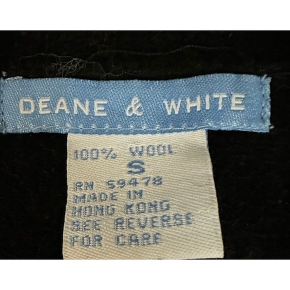 VTG Deane & White Womens Small Pure Wool Jacket Button Up Collared Coat Pockets - Picture 4 of 6